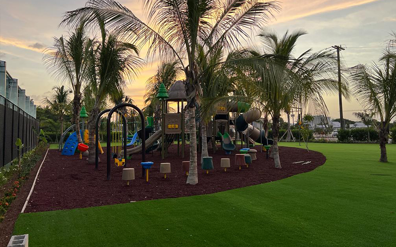 Landscaping grass - amusement park