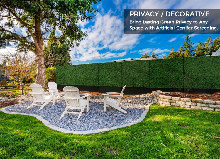artificial conifer screening fence